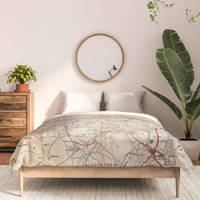 Catskill Mountains Map Comforter Gallery Image 3