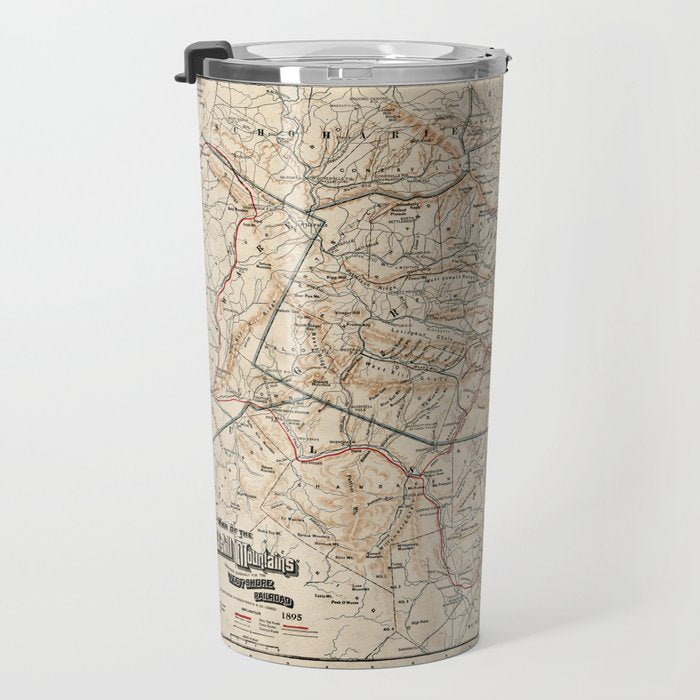 Catskill Mountains Map Travel Mug Gallery Image 3