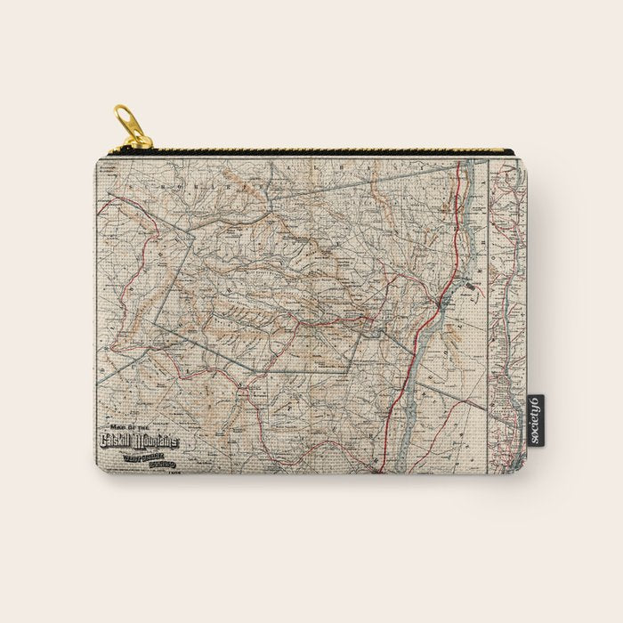 Catskill Mountains Map Carry All Pouch Gallery Image 1