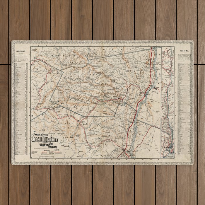 Catskill Mountains Map Outdoor Rug Gallery Image 1