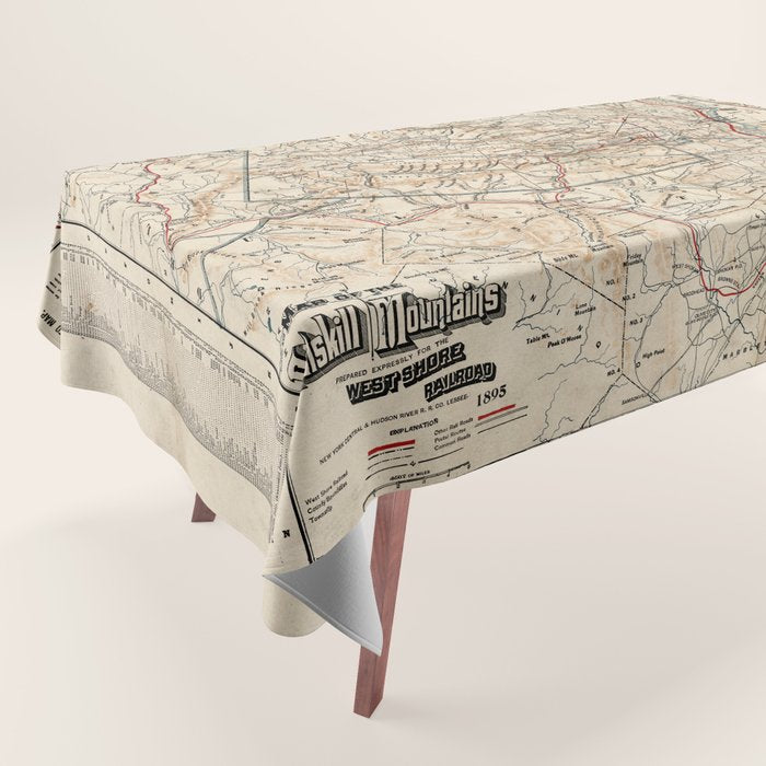 Catskill Mountains Map Tablecloth Gallery Image 1