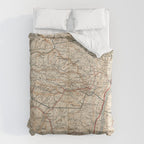 Catskill Mountains Map Duvet Cover Gallery Image 6
