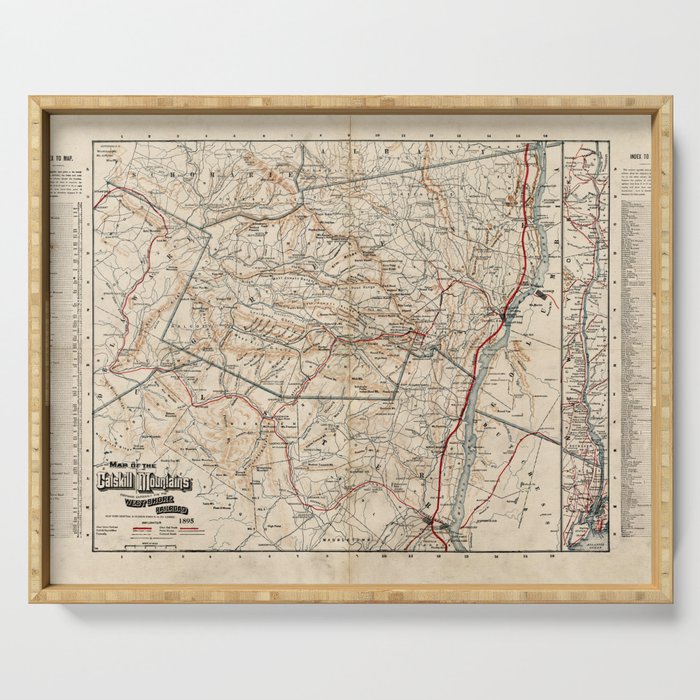 Catskill Mountains Map Serving Tray Gallery Image 1