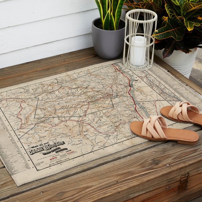 Catskill Mountains Map Outdoor Rug Gallery Image 2