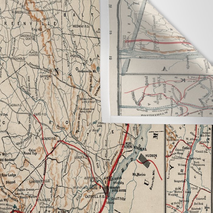 Catskill Mountains Map Wall Tapestry Gallery Image 3