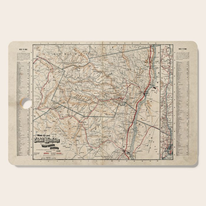 Catskill Mountains Map Cutting Board Gallery Image 1