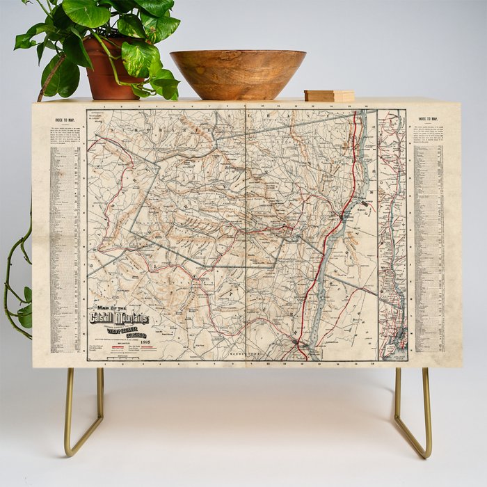 Catskill Mountains Map Credenza Gallery Image 1