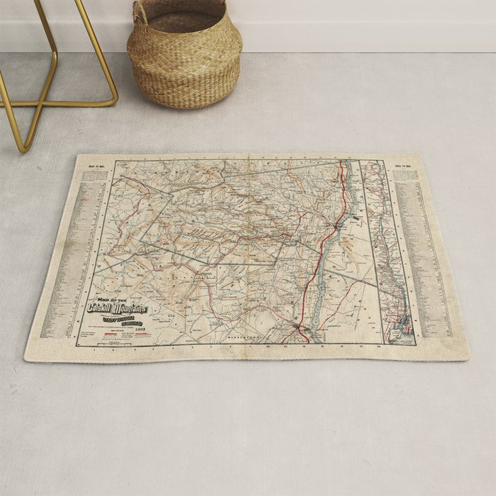 Catskill Mountains Map Rug Gallery Image 1