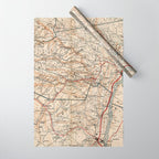 Catskill Mountains Map Wrapping Paper Gallery Image 1