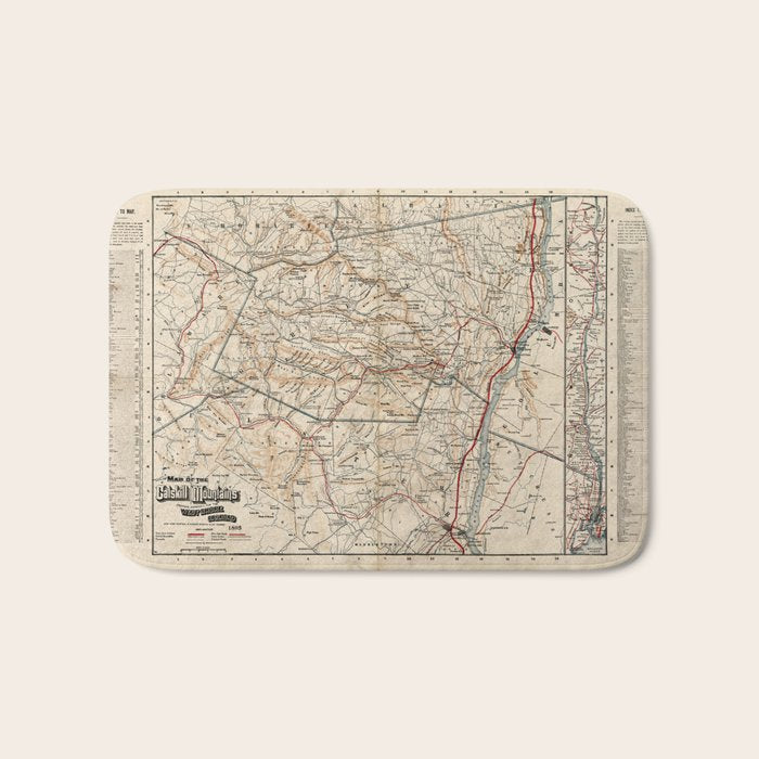 Catskill Mountains Map Bath Mat Gallery Image 1