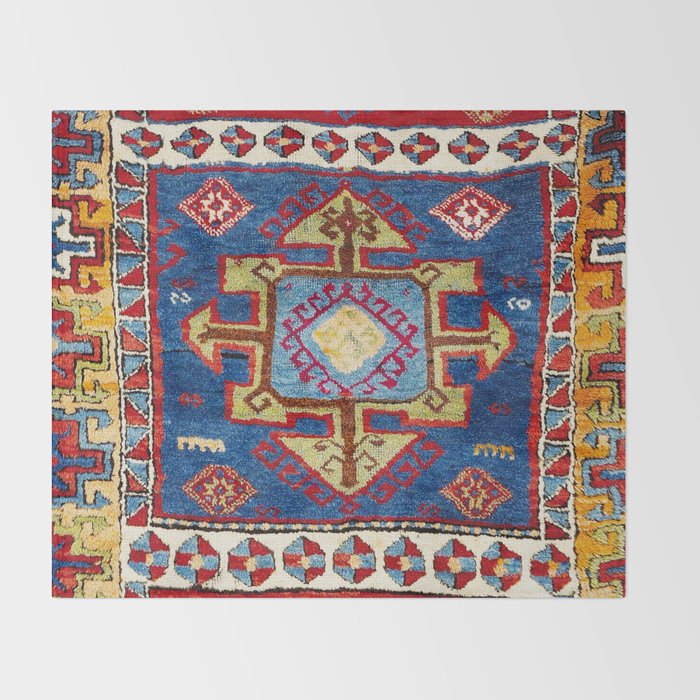 Malatya East Anatolia Antique Turkish Rug Print Throw Blanket Gallery Image 2
