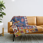 Malatya East Anatolia Antique Turkish Rug Print Throw Blanket Gallery Image 1