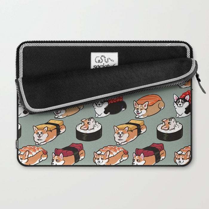 Sushi  Corgi Laptop Sleeve Gallery Image 2