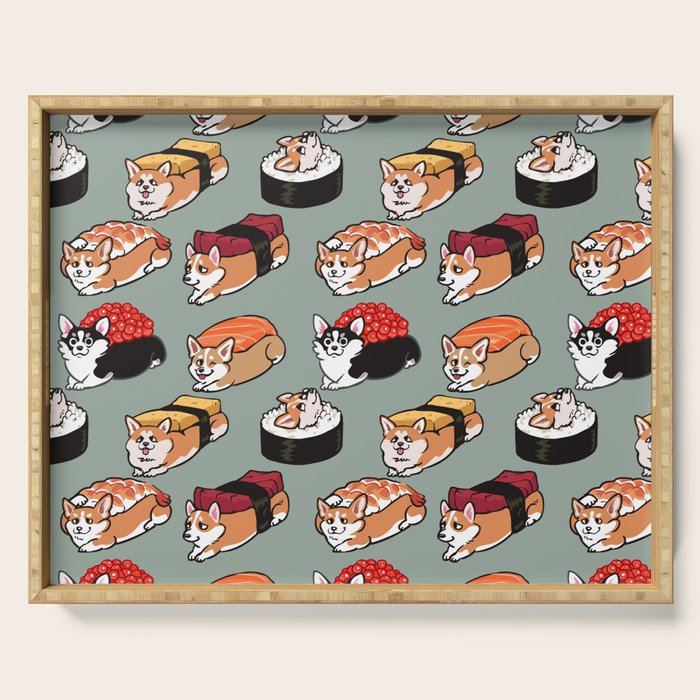 Sushi  Corgi Serving Tray Gallery Image 1