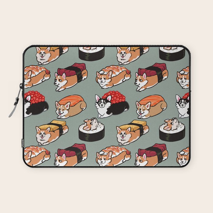 Sushi  Corgi Laptop Sleeve Gallery Image 1