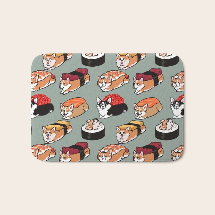 Sushi  Corgi Bath Mat Gallery Image 1