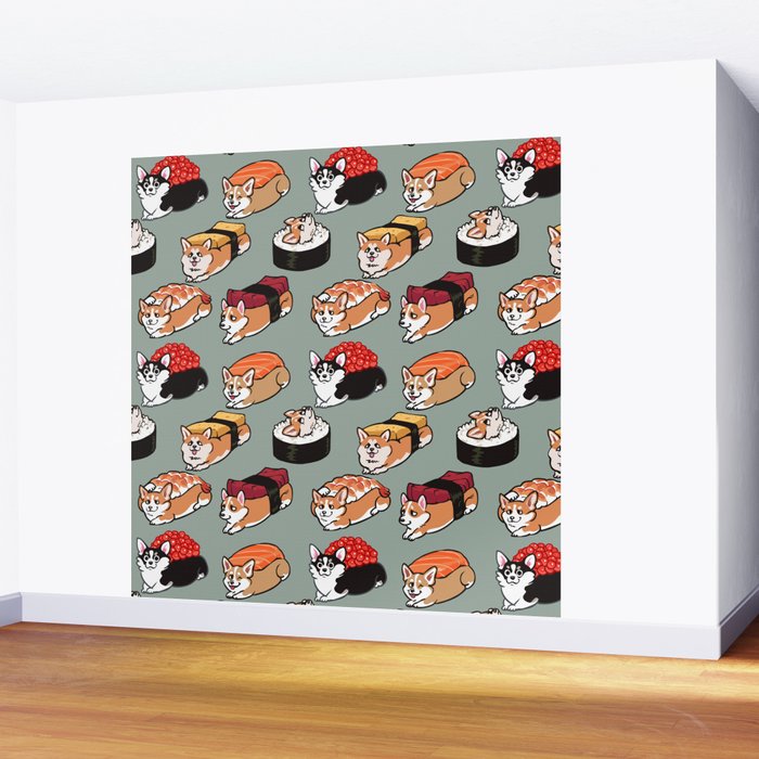 Sushi  Corgi Wall Mural Gallery Image 2