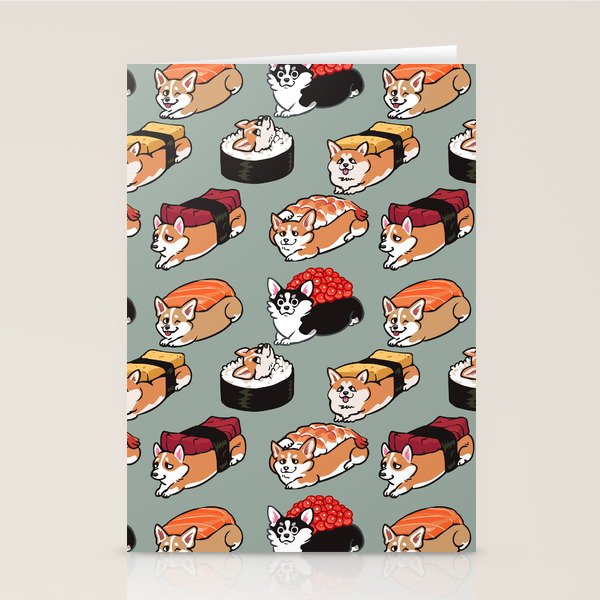 Sushi  Corgi Stationery Card Gallery Image 2