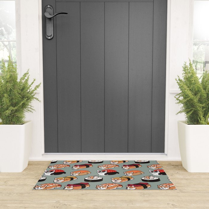 Sushi  Corgi Welcome Mat Gallery Image 3