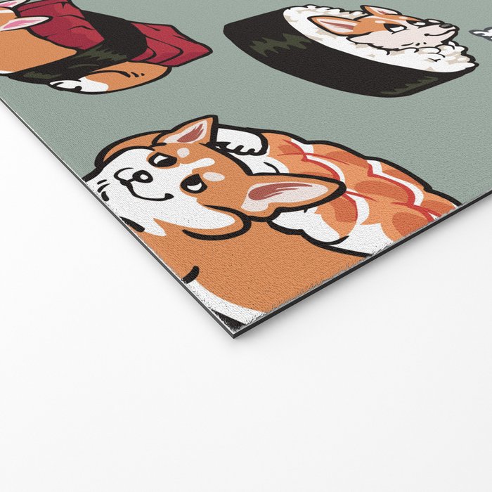 Sushi  Corgi Welcome Mat Gallery Image 2