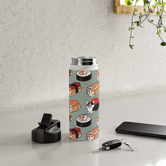 Sushi  Corgi Water Bottle Gallery Image 5