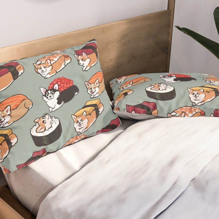 Sushi  Corgi Pillow Sham Gallery Image 2