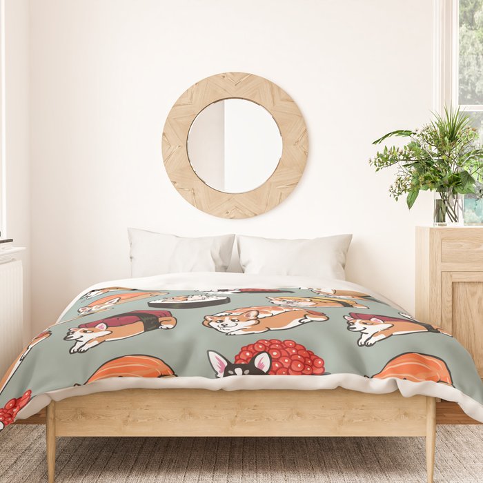 Sushi  Corgi Duvet Cover Gallery Image 3
