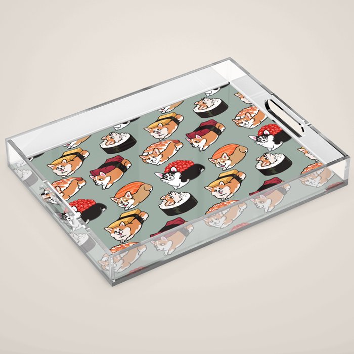 Sushi  Corgi Acrylic Tray Gallery Image 1