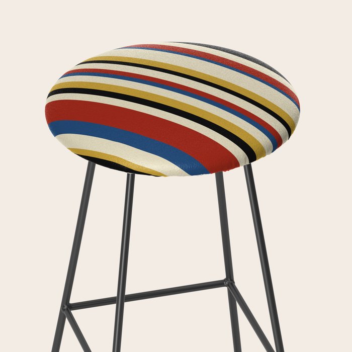 Classic Stripes IX - Bauhaus Palette Stool Gallery Image 2