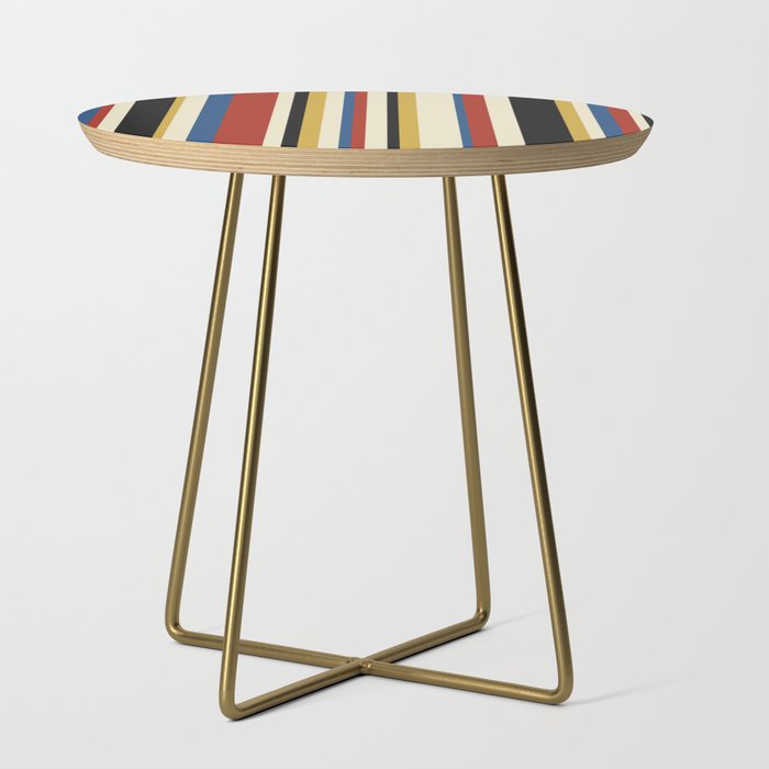 Classic Stripes IX - Bauhaus Palette Side Table Gallery Image 1