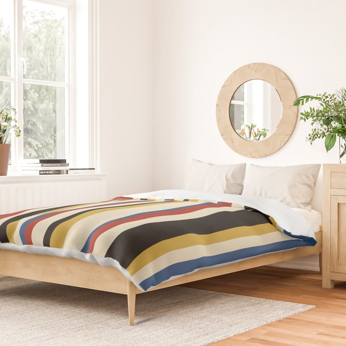 Classic Stripes IX - Bauhaus Palette Duvet Cover Gallery Image 2