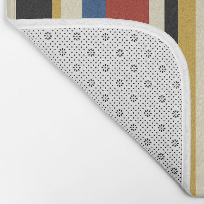 Classic Stripes IX - Bauhaus Palette Bath Mat Gallery Image 2