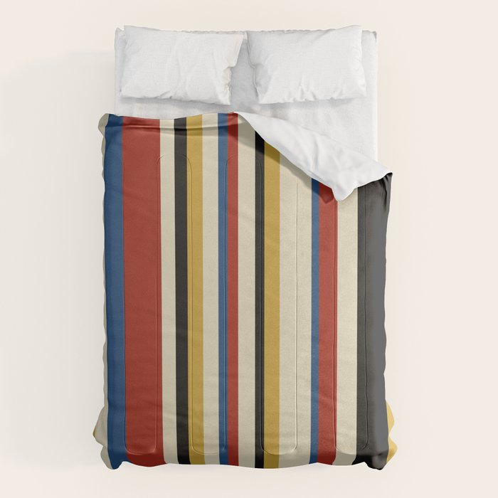 Classic Stripes IX - Bauhaus Palette Comforter Gallery Image 6