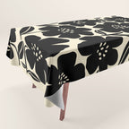 Black & White Blossom Tablecloth Gallery Image 1