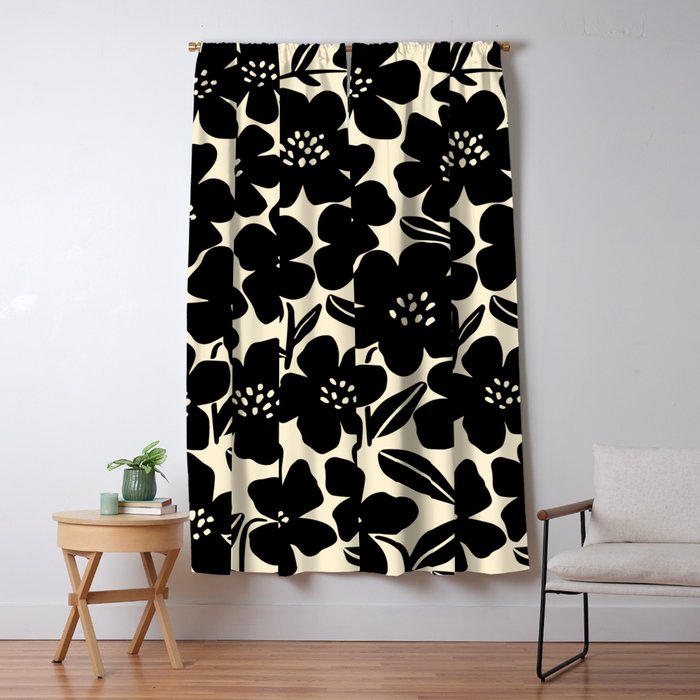 Black & White Blossom Window Curtain Gallery Image 5