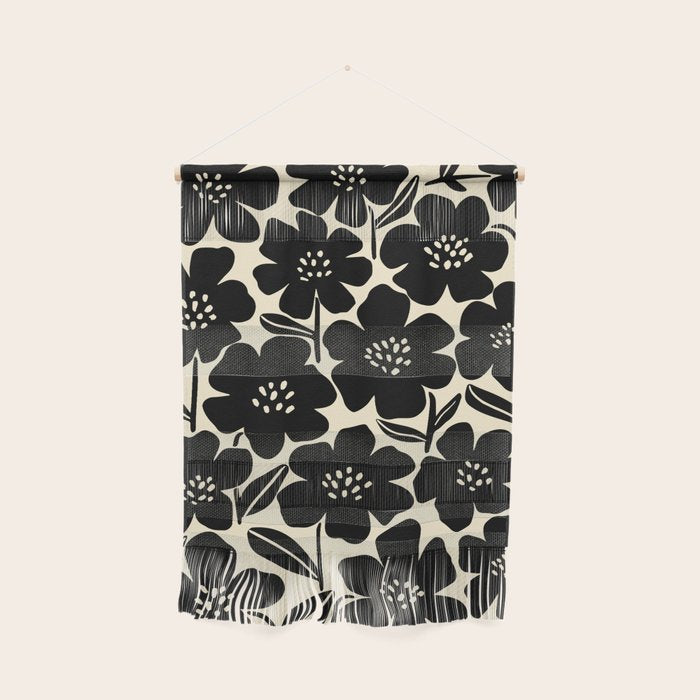 Black & White Blossom Wall Hanging Gallery Image 1