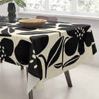 Black & White Blossom Tablecloth Gallery Image 3