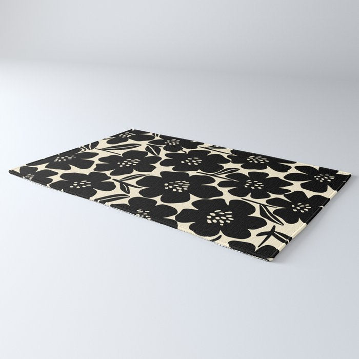 Black & White Blossom Rug Gallery Image 3