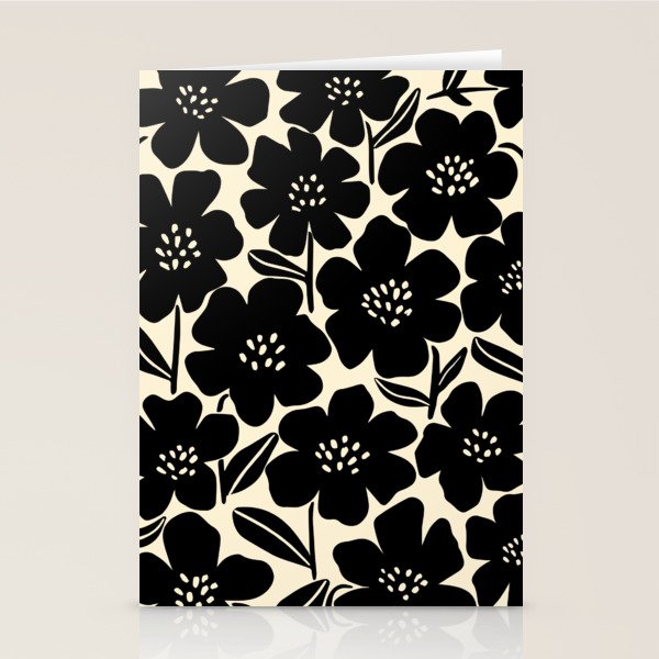 Black & White Blossom Stationery Card Gallery Image 1