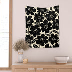 Black & White Blossom Wall Tapestry Gallery Image 2