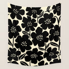 Black & White Blossom Wall Tapestry Gallery Image 4