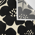 Black & White Blossom Wall Tapestry Gallery Image 3