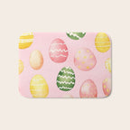 Pink Watercolor Painted Easter Eggs All Over Bath Mat Gallery Image 1