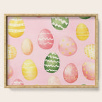 Pink Watercolor Painted Easter Eggs All Over Serving Tray Gallery Image 1