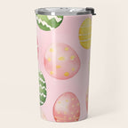 Pink Watercolor Painted Easter Eggs All Over Travel Mug Gallery Image 2