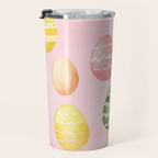 Pink Watercolor Painted Easter Eggs All Over Travel Mug Gallery Image 3