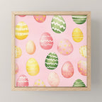 Pink Watercolor Painted Easter Eggs All Over Mini Art Print Gallery Image 1