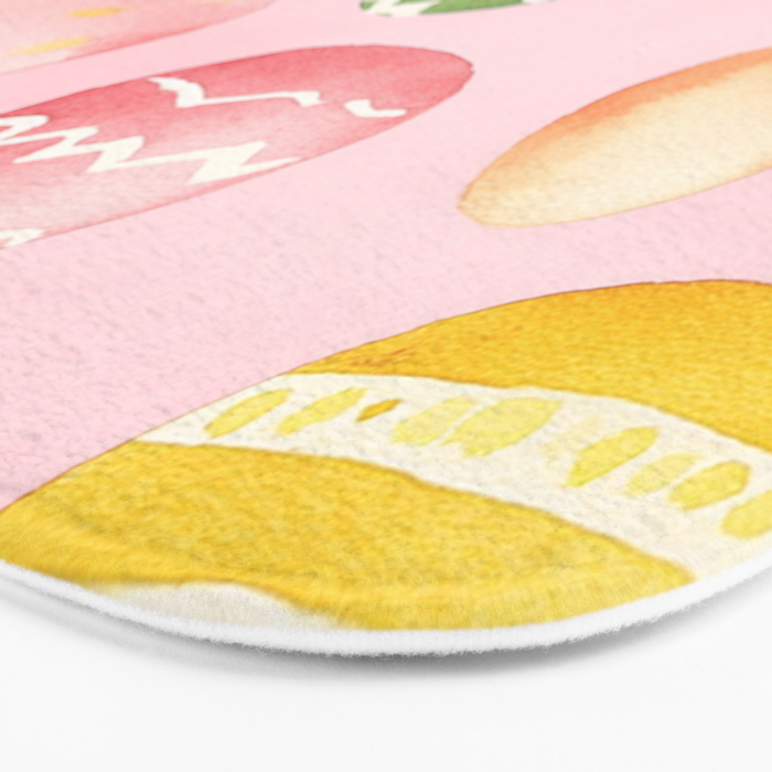 Pink Watercolor Painted Easter Eggs All Over Bath Mat Gallery Image 3