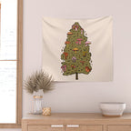 Mushroom Christmas Tree Wall Tapestry Gallery Image 2