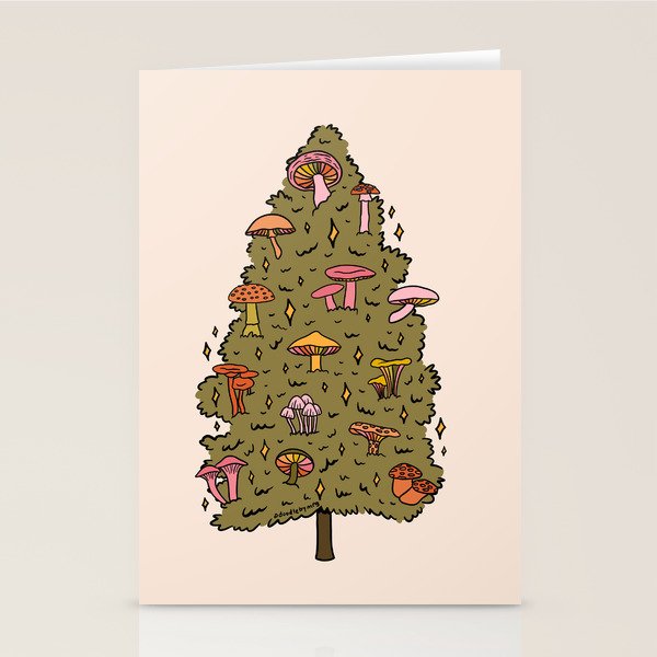 Mushroom Christmas Tree Stationery Card Gallery Image 2